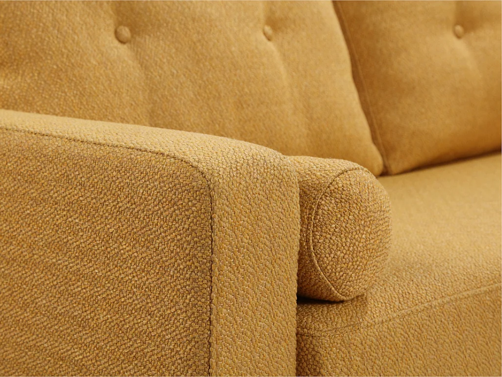 Canapé 3 places en tissu effet lainage à bouclettes TATUM - Jaune