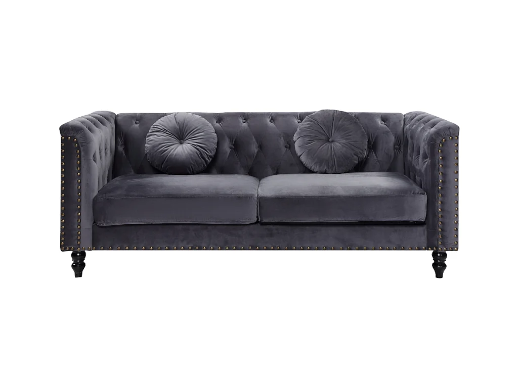Sofa 3-Sitzer - Samt - Anthrazit - TURNER