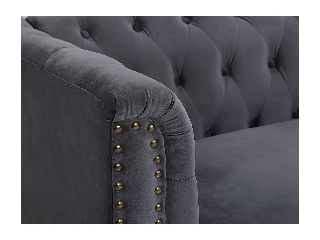 Sofa 3-Sitzer - Samt - Anthrazit - TURNER