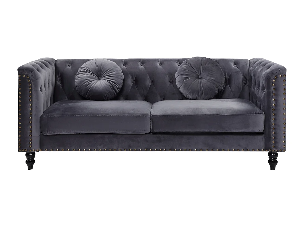 3-seters sofa i velur TURNER - Antrasittgrå