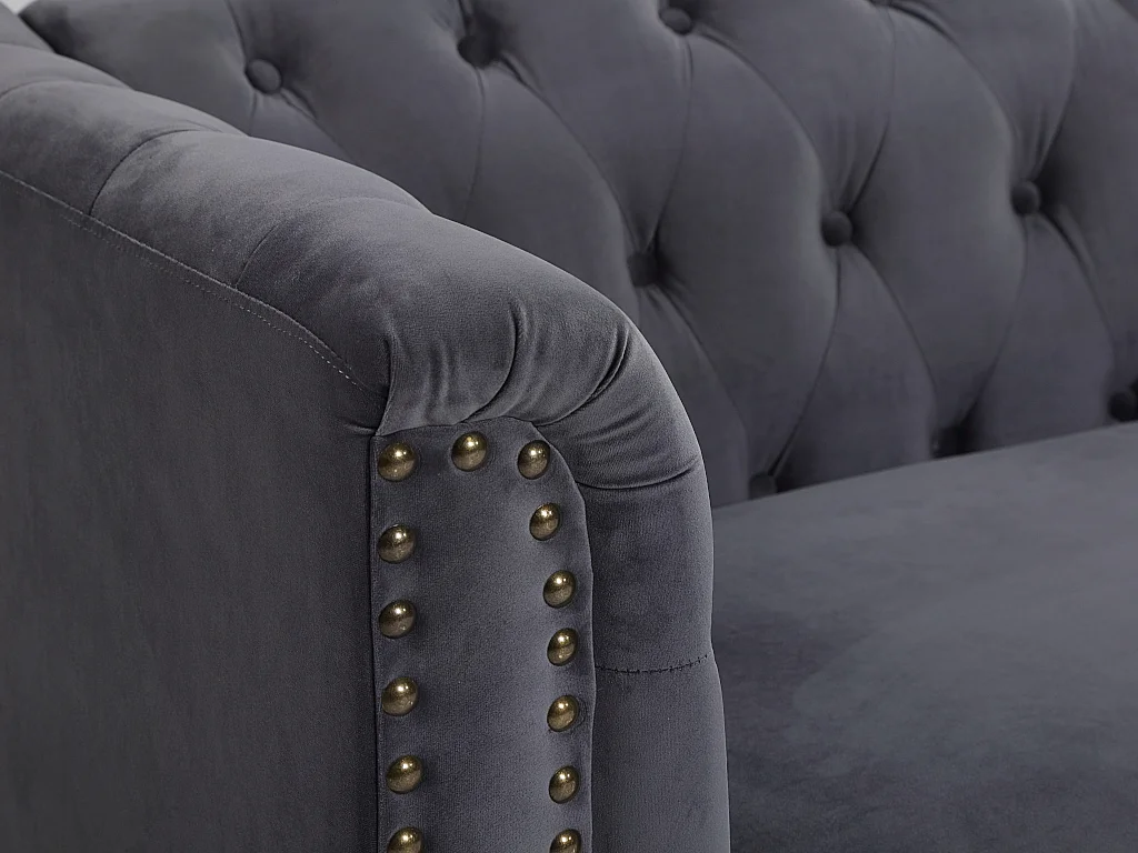 3-seters sofa i velur TURNER - Antrasittgrå