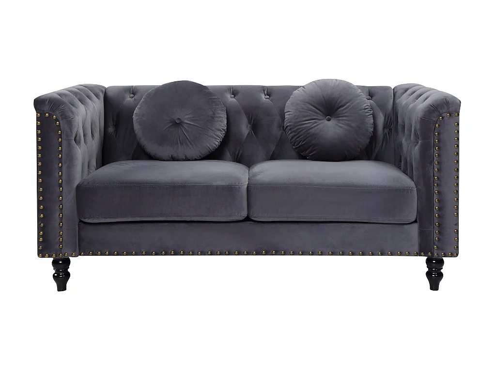 Sofa 2-Sitzer - Samt - Anthrazit - TURNER