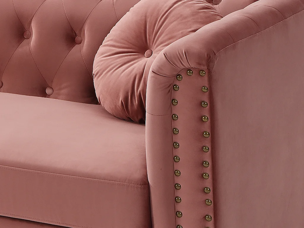 Canapé 2 places en velours TURNER - Vieux rose