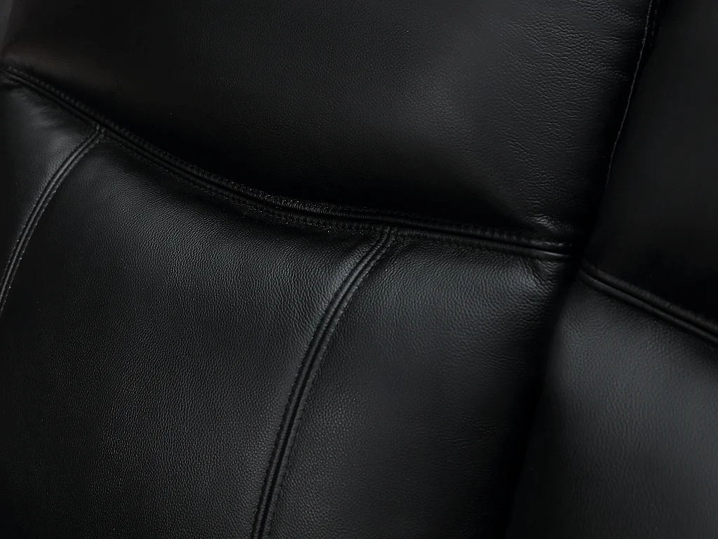 Relaxsofa elektrisch 3-Sitzer - Leder - Schwarz - mit Getränkehalter - KENNETH