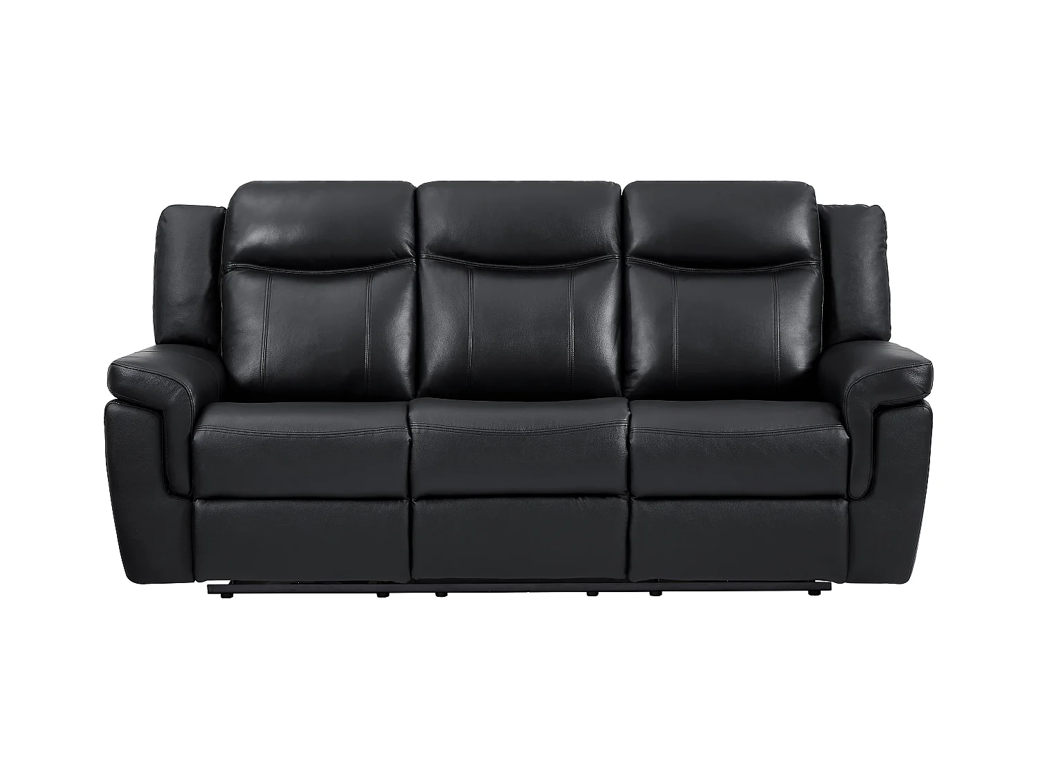 Divano relax elettrico 3 posti in Pelle con ripiano Nero - KENNETH