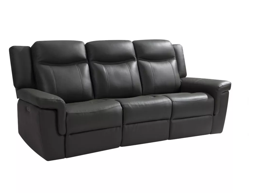 Kauf Unique Relaxsofa elektrisch 3-Sitzer - Leder - Taupe - KENNETH