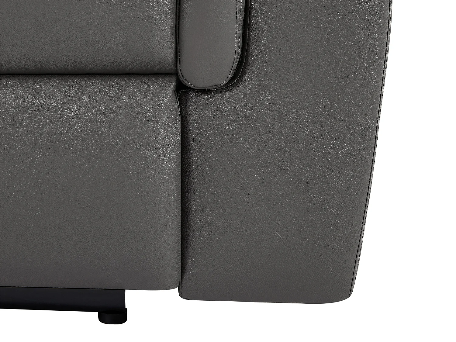 Elektrisk grå skinnfåtölj KENNETH