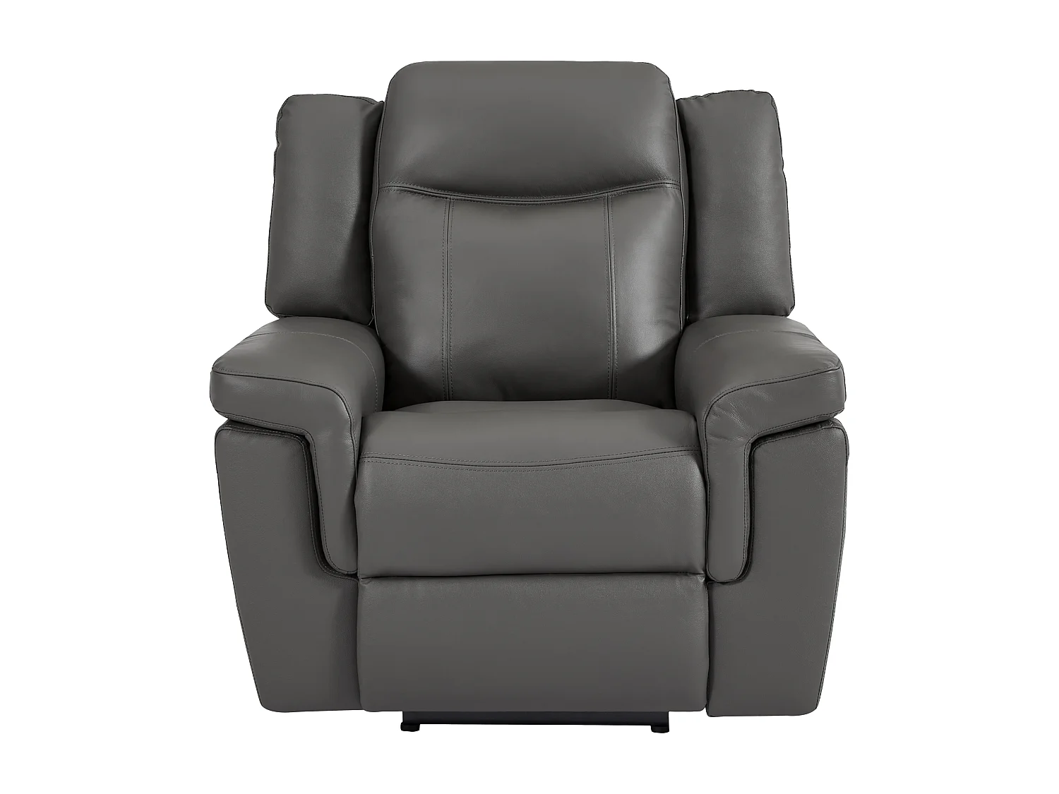 Elektrisk grå skinnfåtölj KENNETH