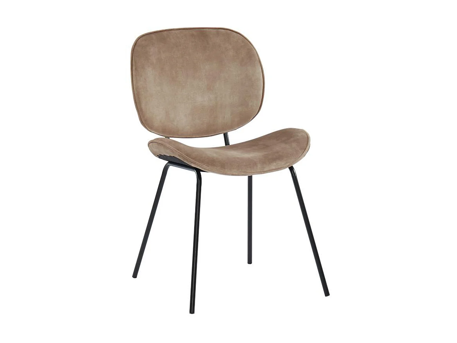 Lot de 2 chaises SABINE - Effet velours & métal - Beige
