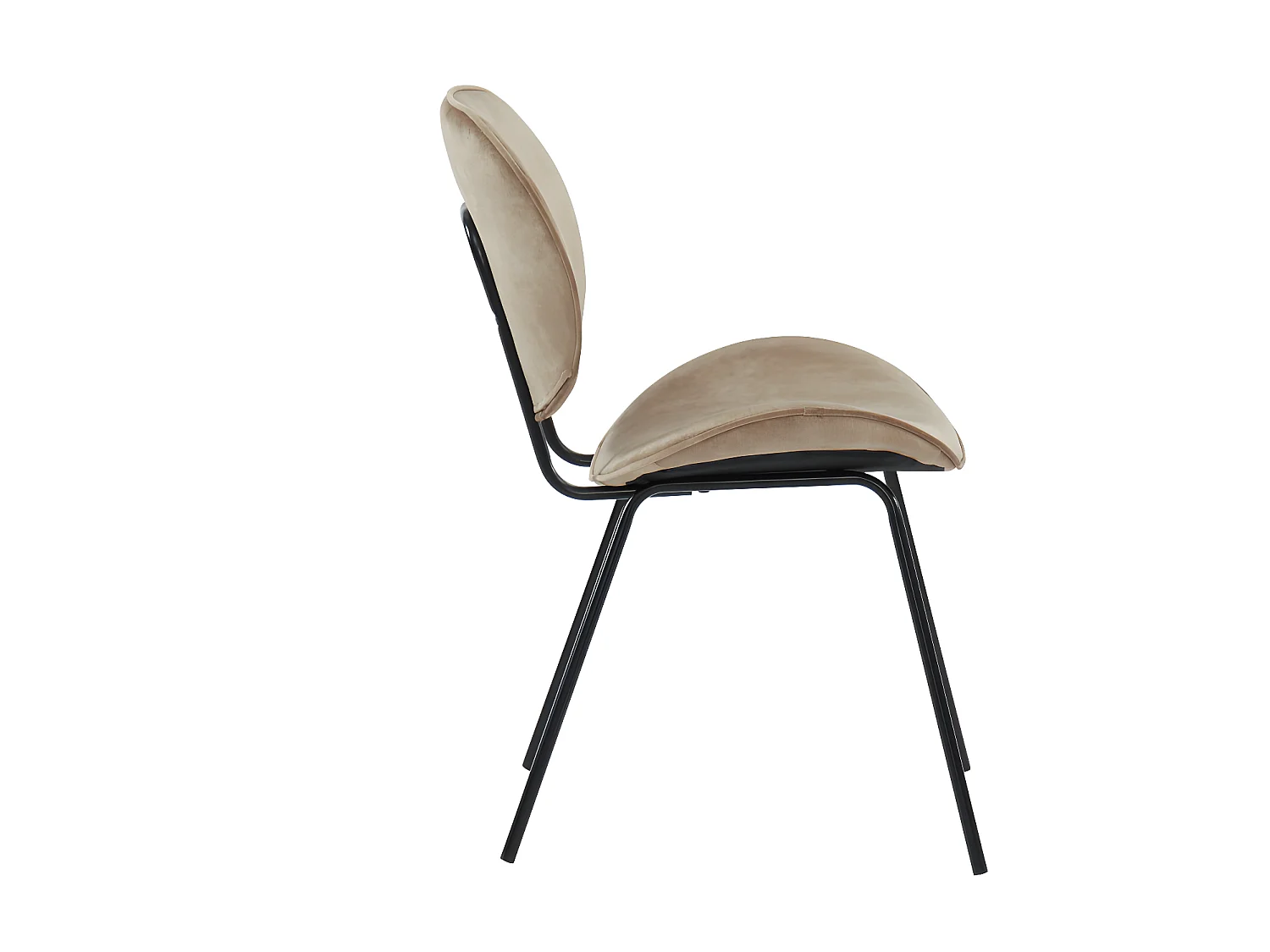 Lot de 2 chaises SABINE - Effet velours & métal - Beige