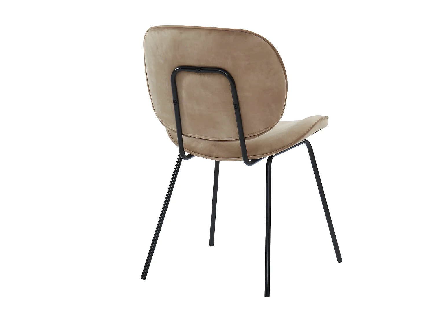 Lot de 2 chaises SABINE - Effet velours & métal - Beige