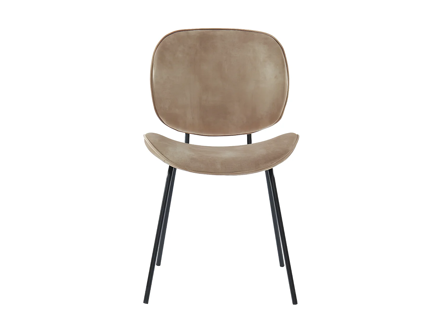 Lot de 2 chaises SABINE - Effet velours & métal - Beige