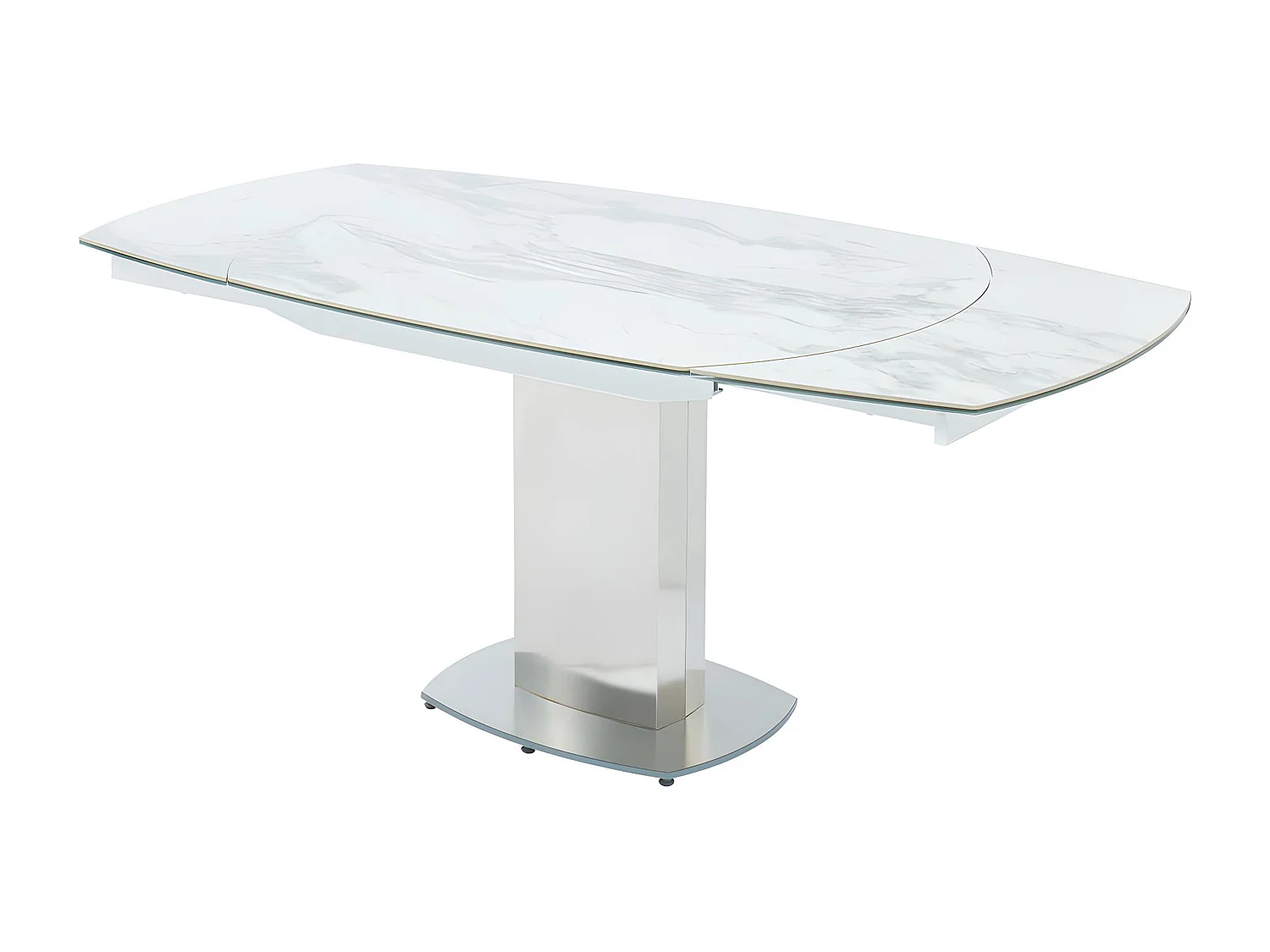 Tavolo da pranzo allungabile da 4 a 6 coperti Ceramica e acciaio - TALICIA