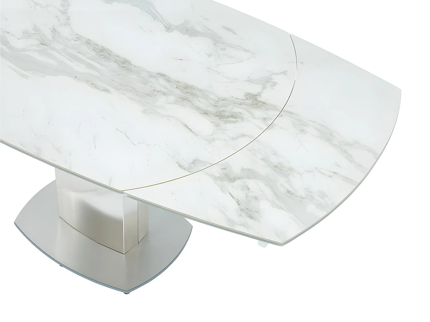 Tavolo da pranzo allungabile da 4 a 6 coperti Ceramica e acciaio - TALICIA