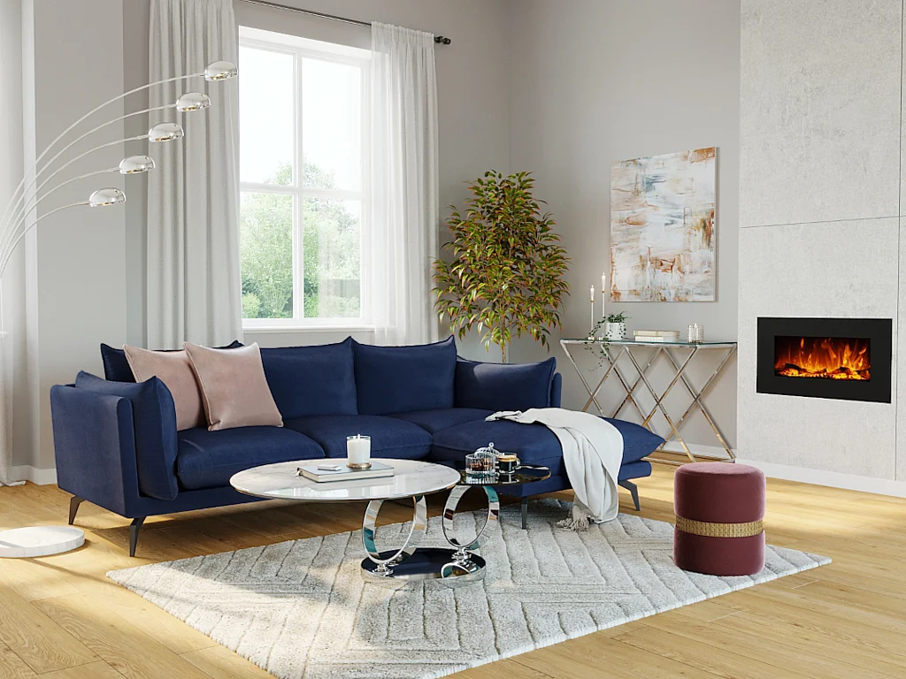 Couchtisch mit drehbaren Tischplatten - Keramik & Glas - Weiß mit Marmor-Effekt - JOLINE