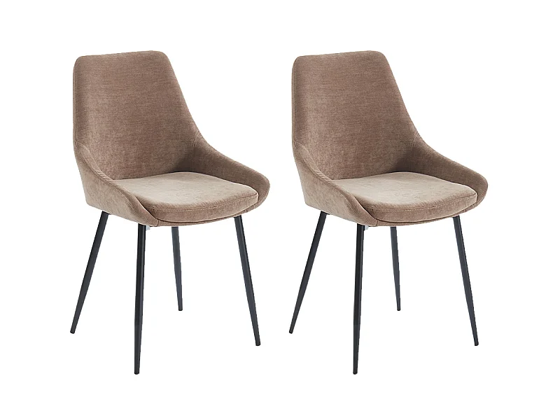 Juego de 2 sillas MASURIE - Tela - Gris topo