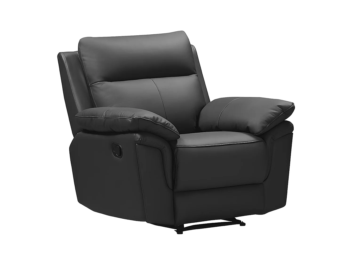 Canapés 3 places 2 places et un fauteuil relax en cuir de buffle PAKITA - Noir