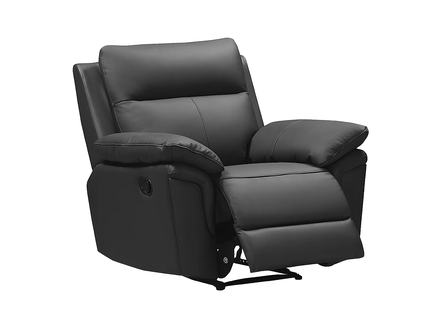 Divano relax 3+2+1 posti in pelle di bufalo - Nero - PAKITA