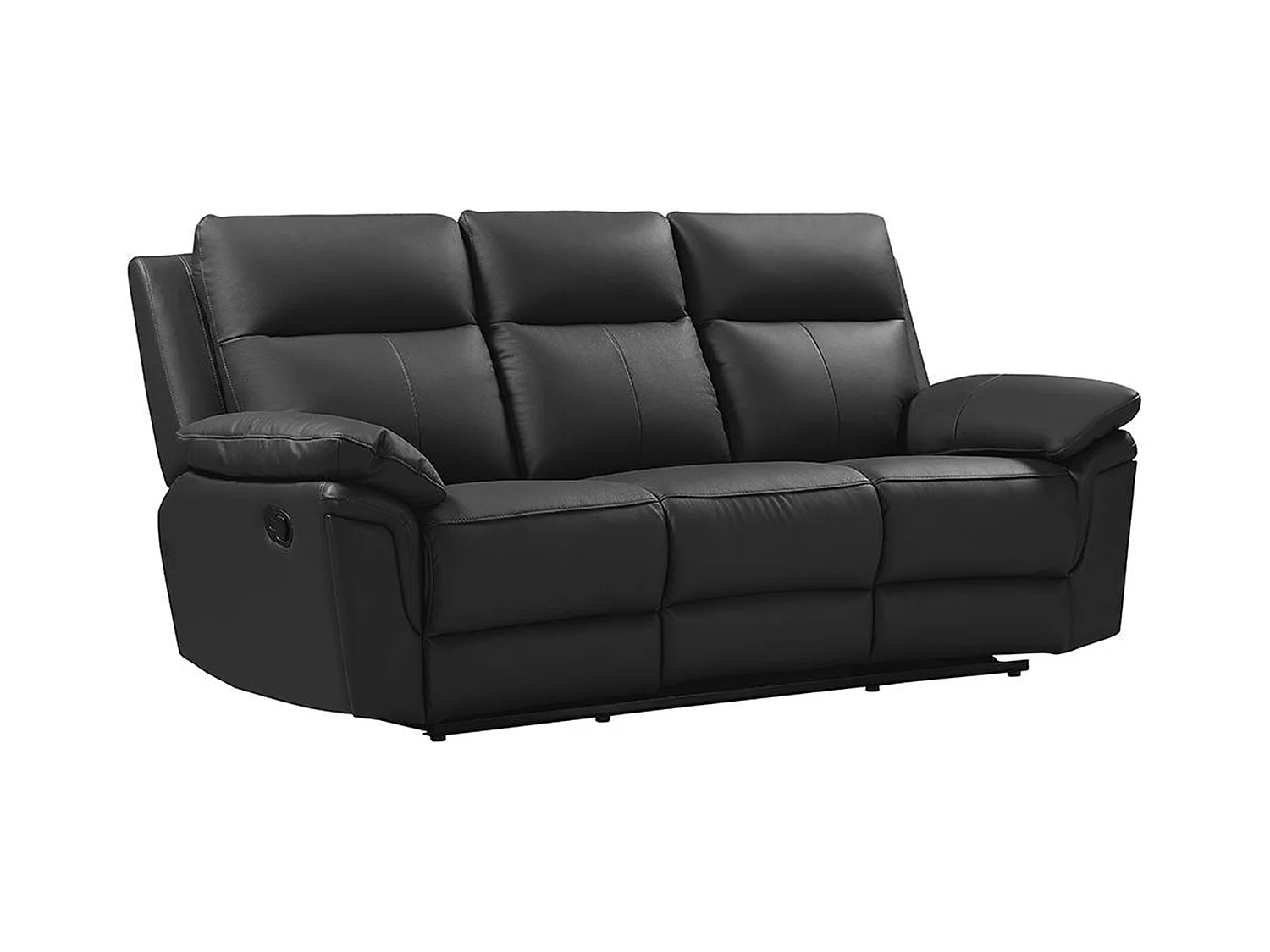 3- og 2-seters elektrisk reclinersofa i svart bøffelskinn PAKITA