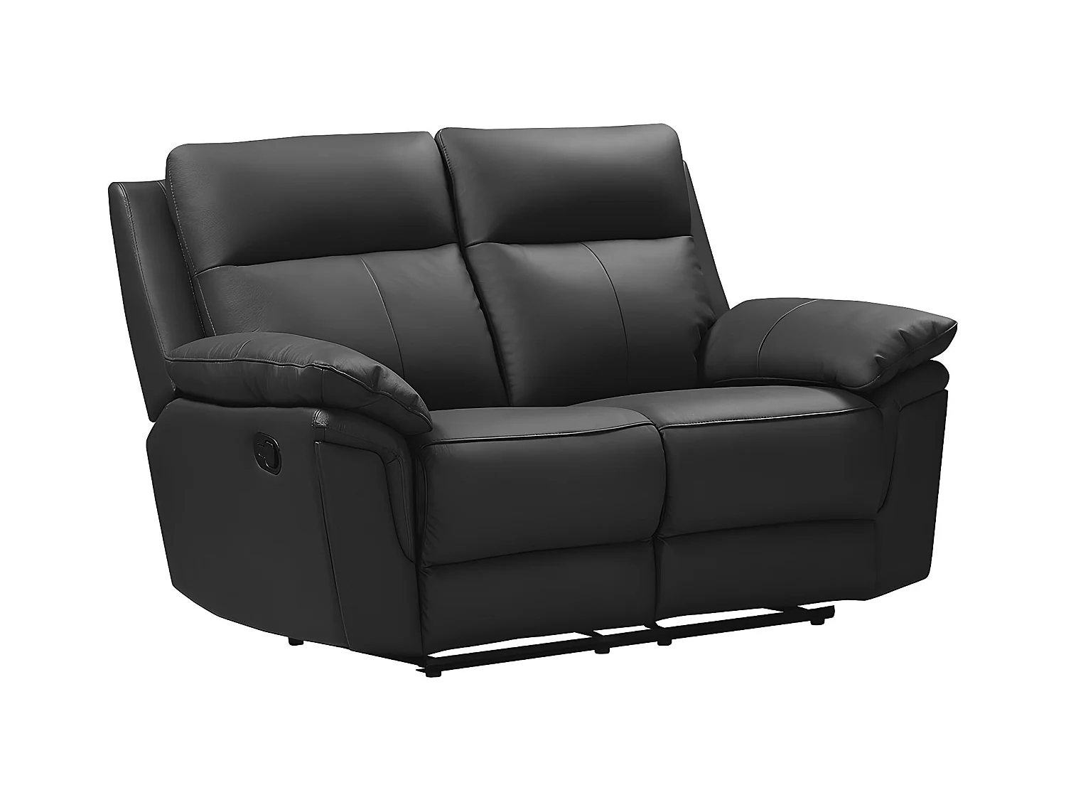 3- og 2-seters elektrisk reclinersofa i svart bøffelskinn PAKITA