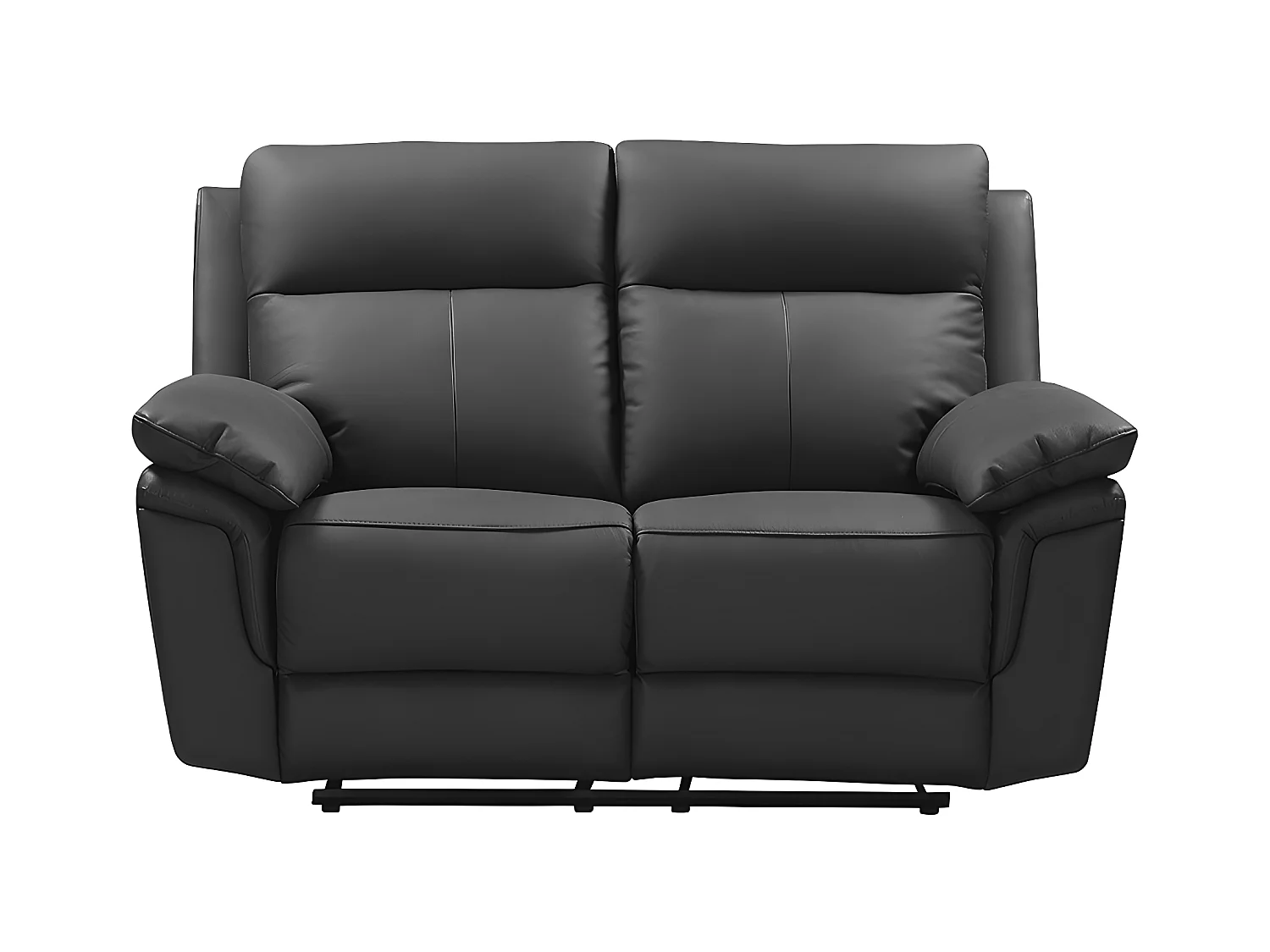 3- og 2-seters elektrisk reclinersofa i svart bøffelskinn PAKITA