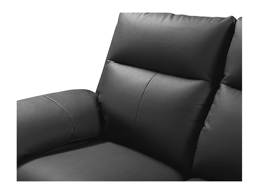 3- og 2-seters elektrisk reclinersofa i svart bøffelskinn PAKITA