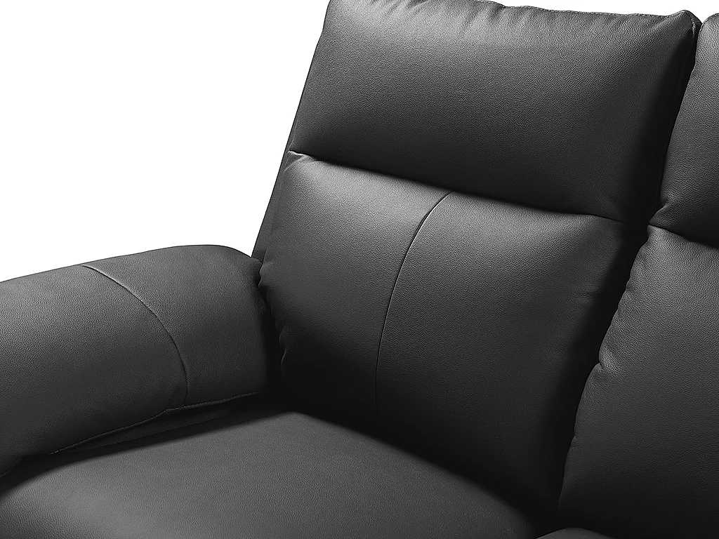 3 zits relaxbank en -fauteuil van buffelleer PAKITA - Zwart