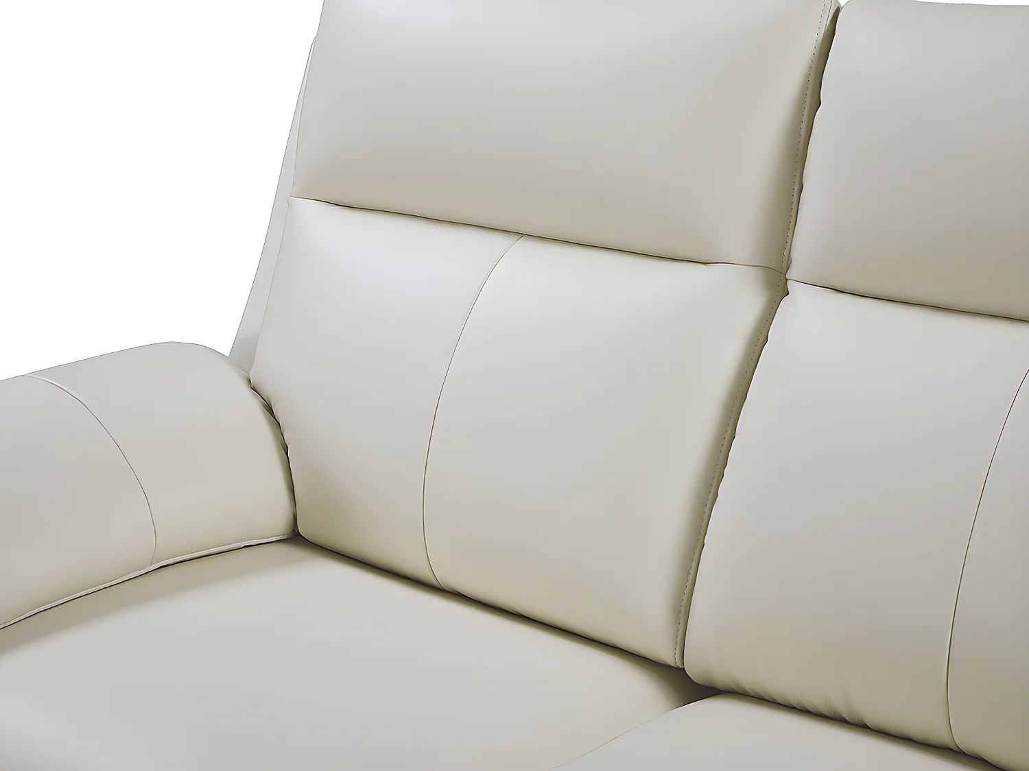 2- og 3-personers recliner sofa i elfenbensfarvet bøffellæder PAKITA