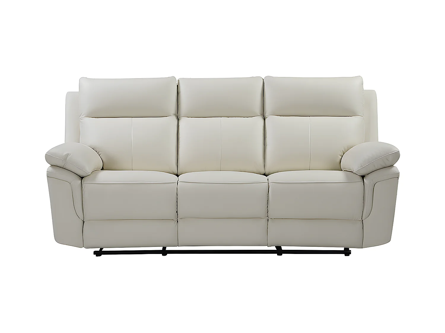 3 zits relaxbank en -fauteuil van buffelleer PAKITA - Ivoor