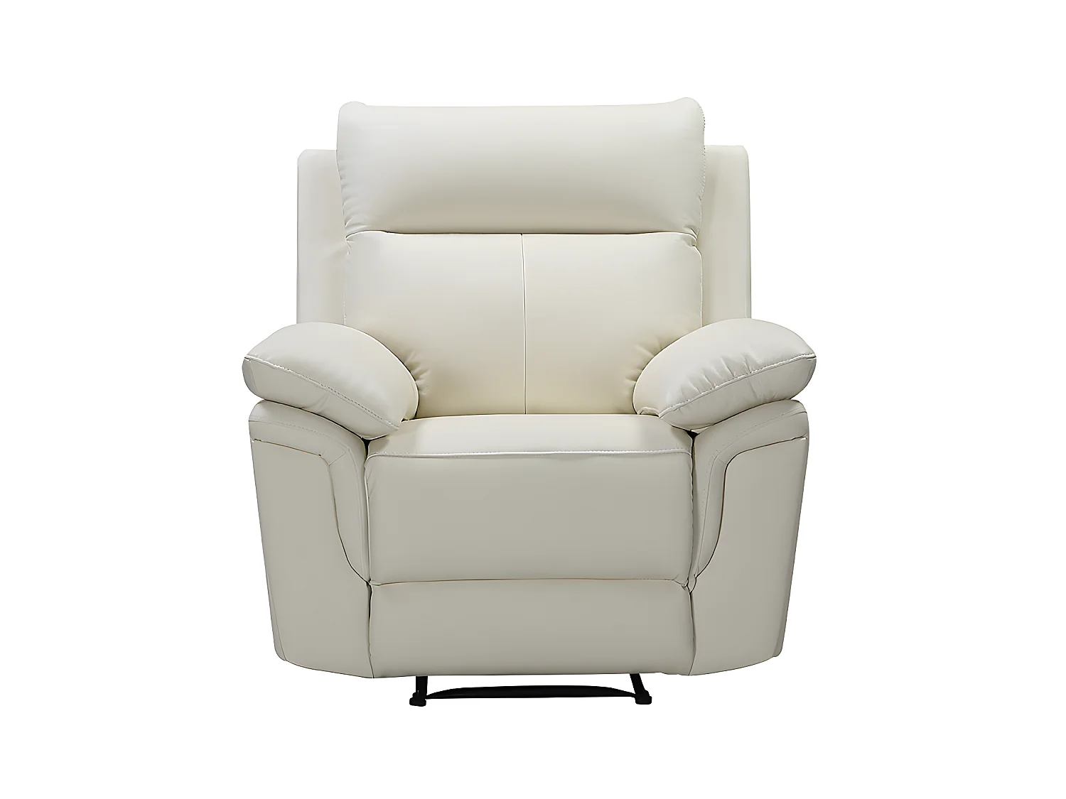 3 zits relaxbank en -fauteuil van buffelleer PAKITA - Ivoor