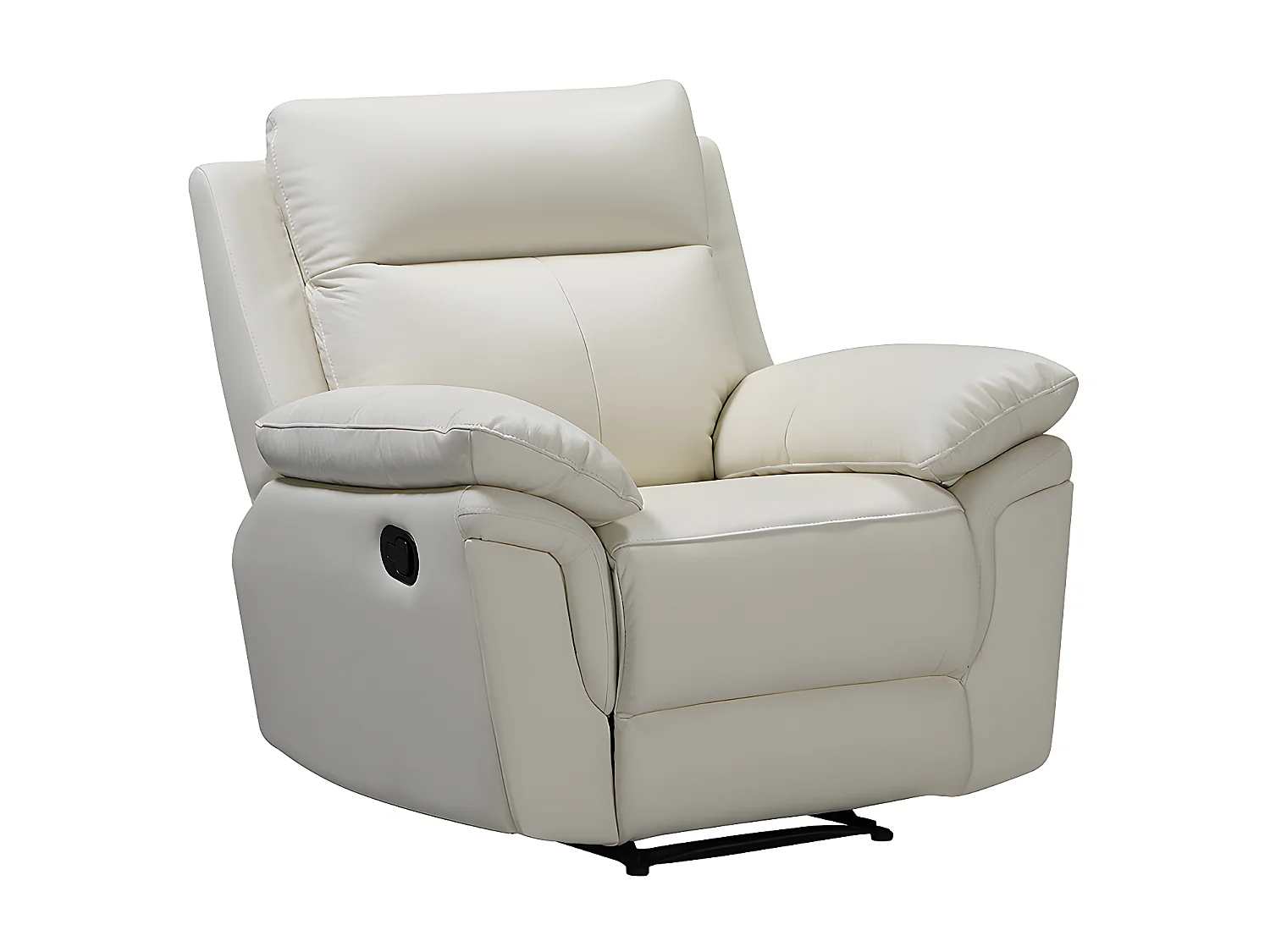 3 zits relaxbank en -fauteuil van buffelleer PAKITA - Ivoor