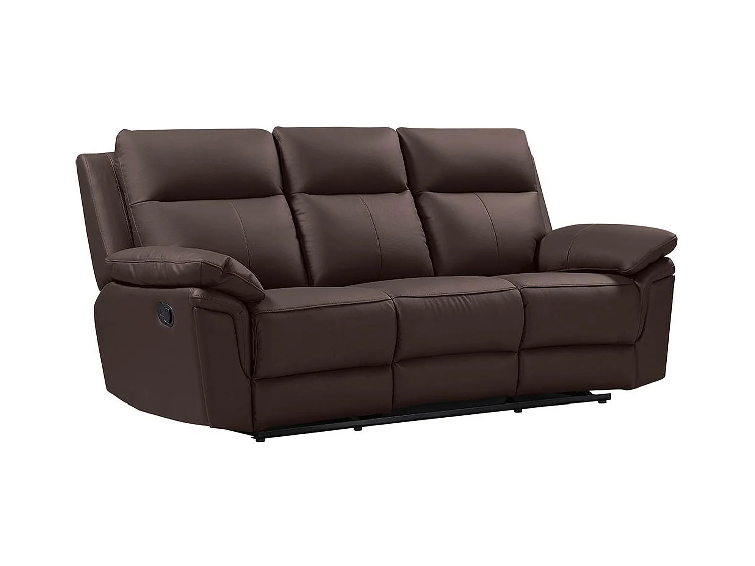 Canapé 3 places et un fauteuil relax en cuir de buffle PAKITA - Marron