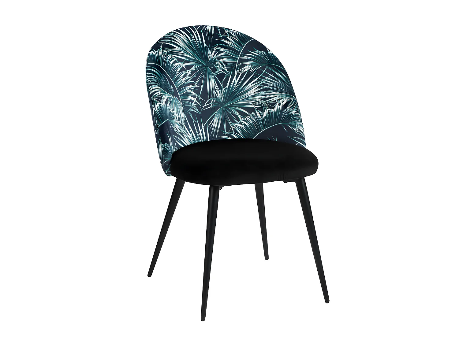 Set van 2 stoelen PALMERA - Stof en metaal - Palmmotief
