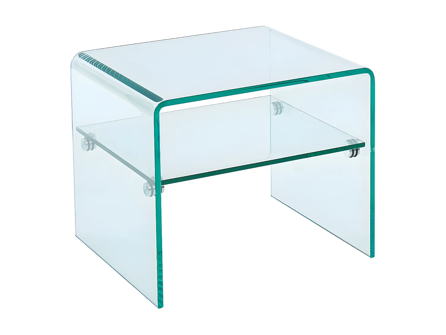 Nattduksbord med hylla i härdat glas TILEOS