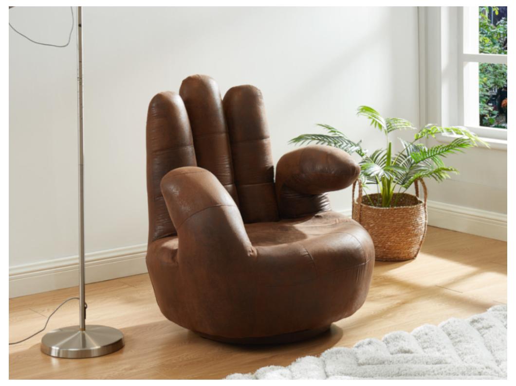 Fingersessel drehbar - Microfaser - Vintage Look - CATCHY