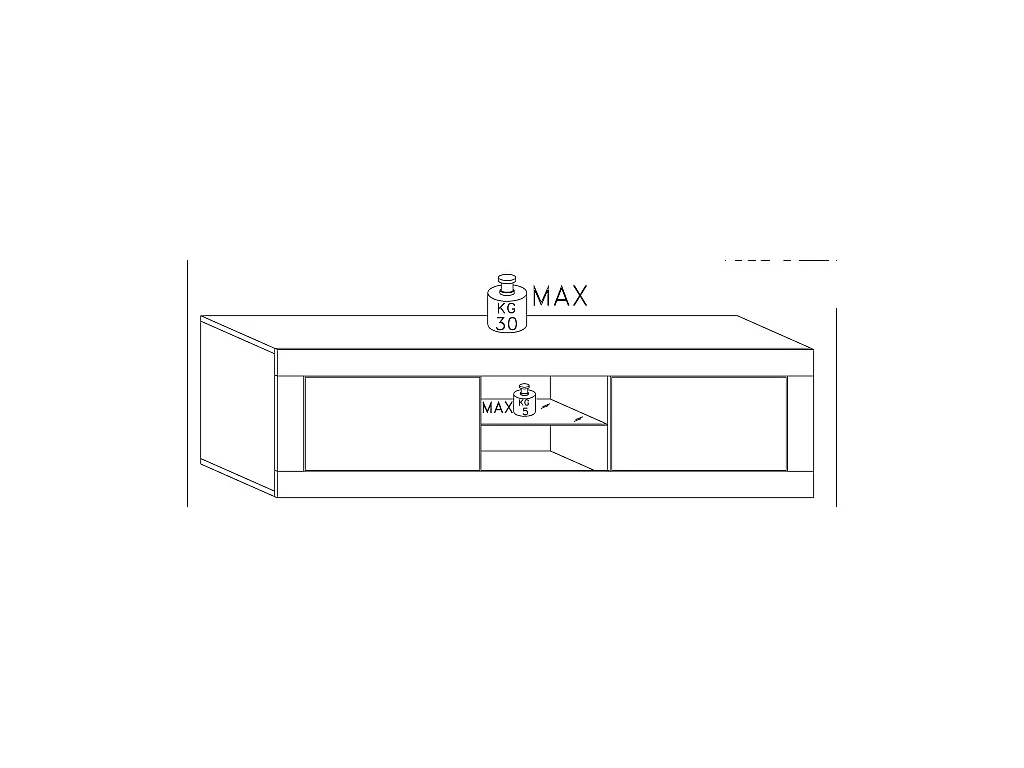 Móvel para TV com LEDs e 2 portas disponível em Branco lacado - COMETE