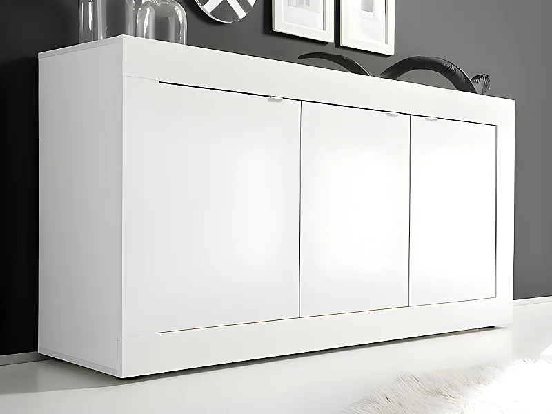 Buffet COMETE - 3 portes - Blanc laqué