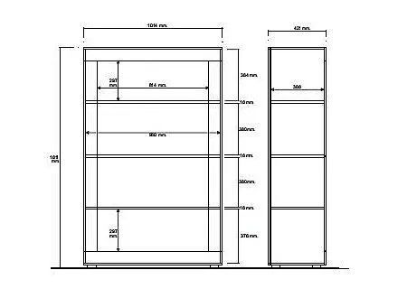 Vitrinenschrank mit LED-Beleuchtung + 4 Türen - Weiß lackiert - COMETE