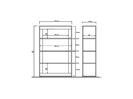 Vitrine COMETE - LEDs - 4 portes - Blanc laqué