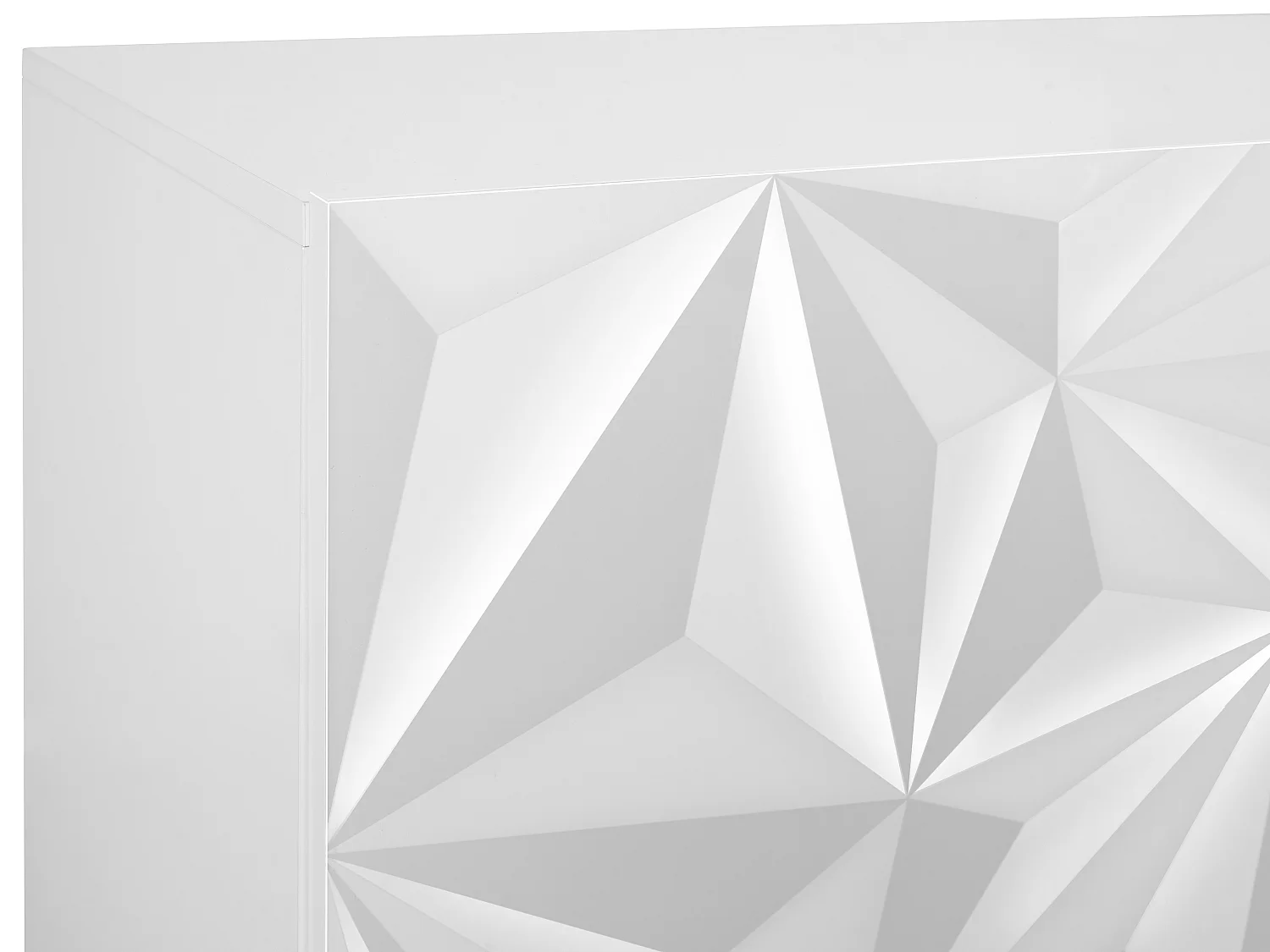 Meuble TV ERIS - LEDs - 2 portes & 1 tiroir - Blanc laqué