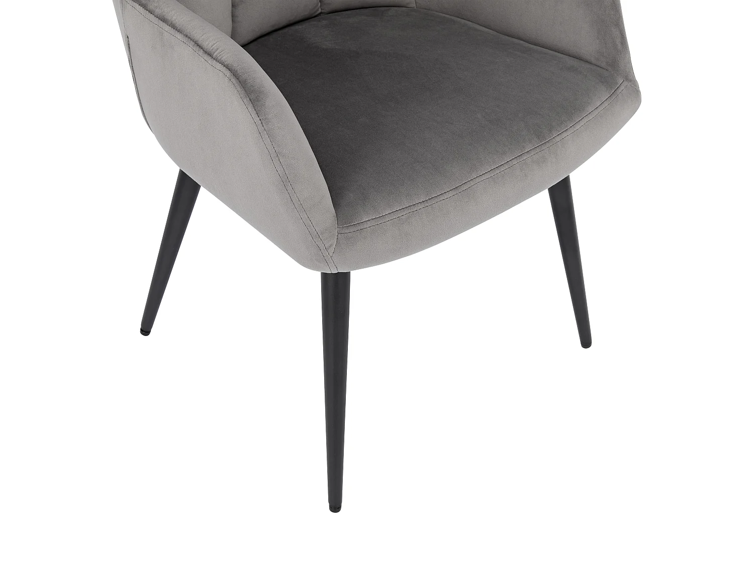 Zestaw 2 krzeseł PEGA marki Pascal Morabito – z podłokietnikami – welur i metal – kolor szary