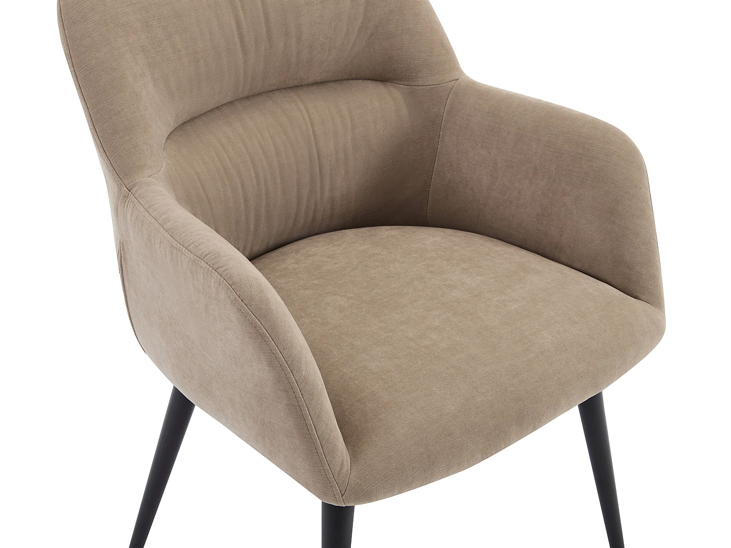 Set van 2 stoelen HEKA - Met armleuningen - Stof en metaal - Beige