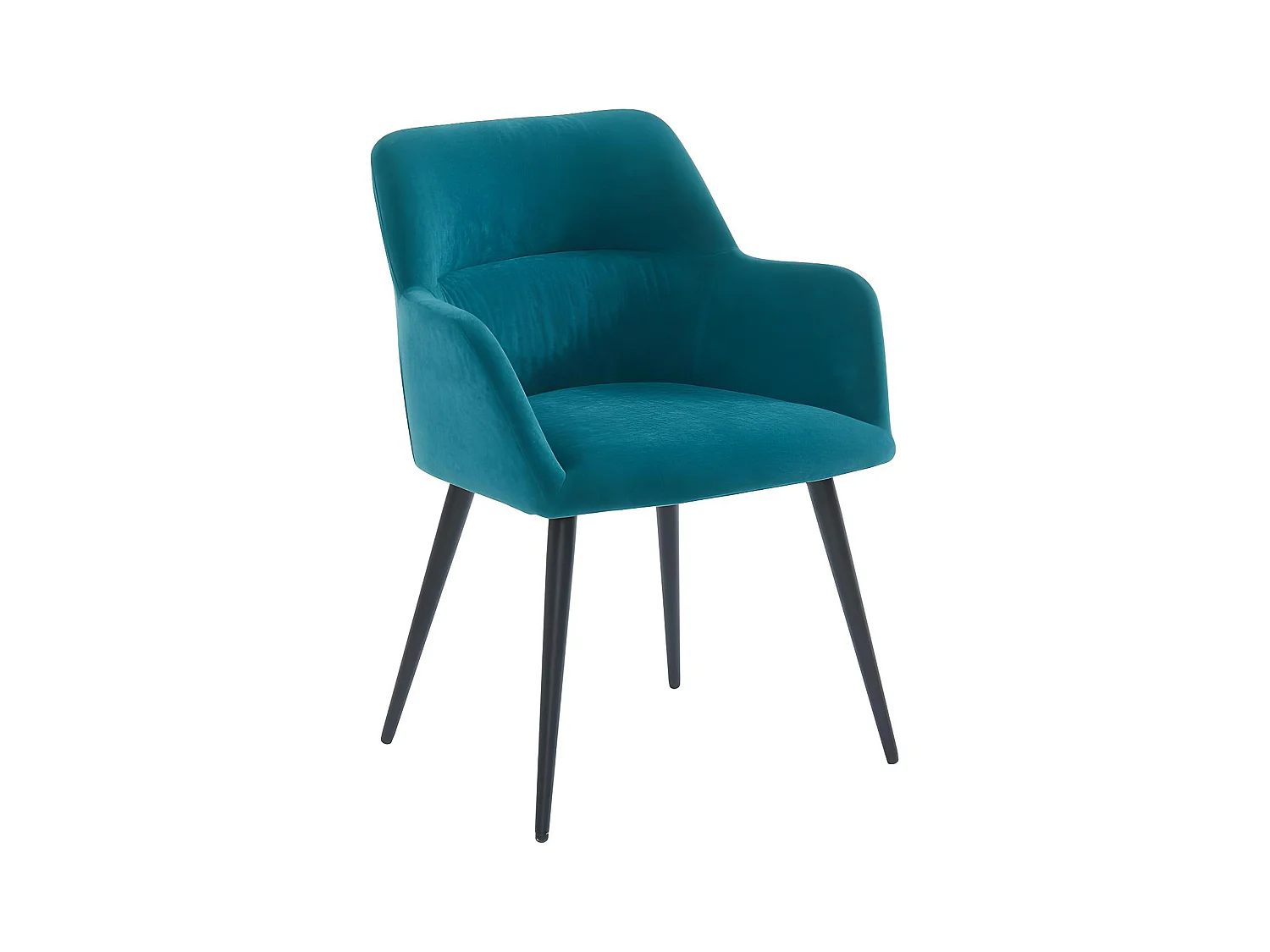 Juego de 2 sillas HEKA - Con reposabrazos - Tela y metal - Azul