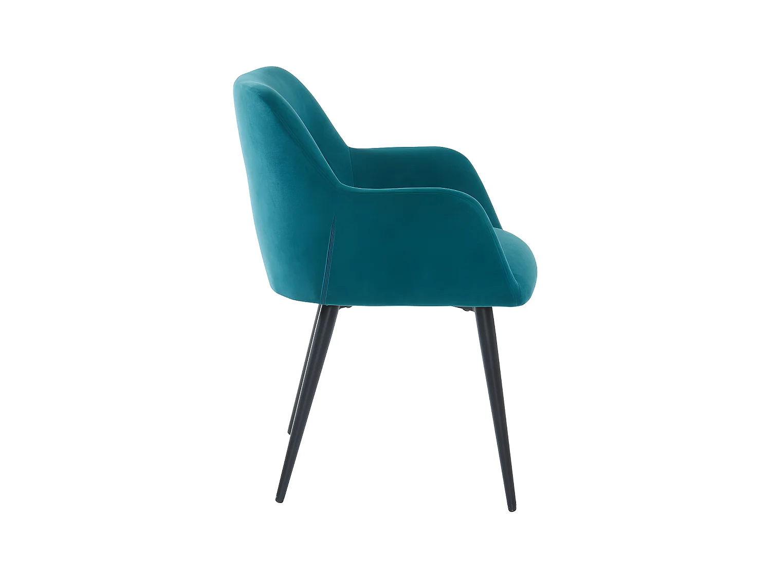 Juego de 2 sillas HEKA - Con reposabrazos - Tela y metal - Azul