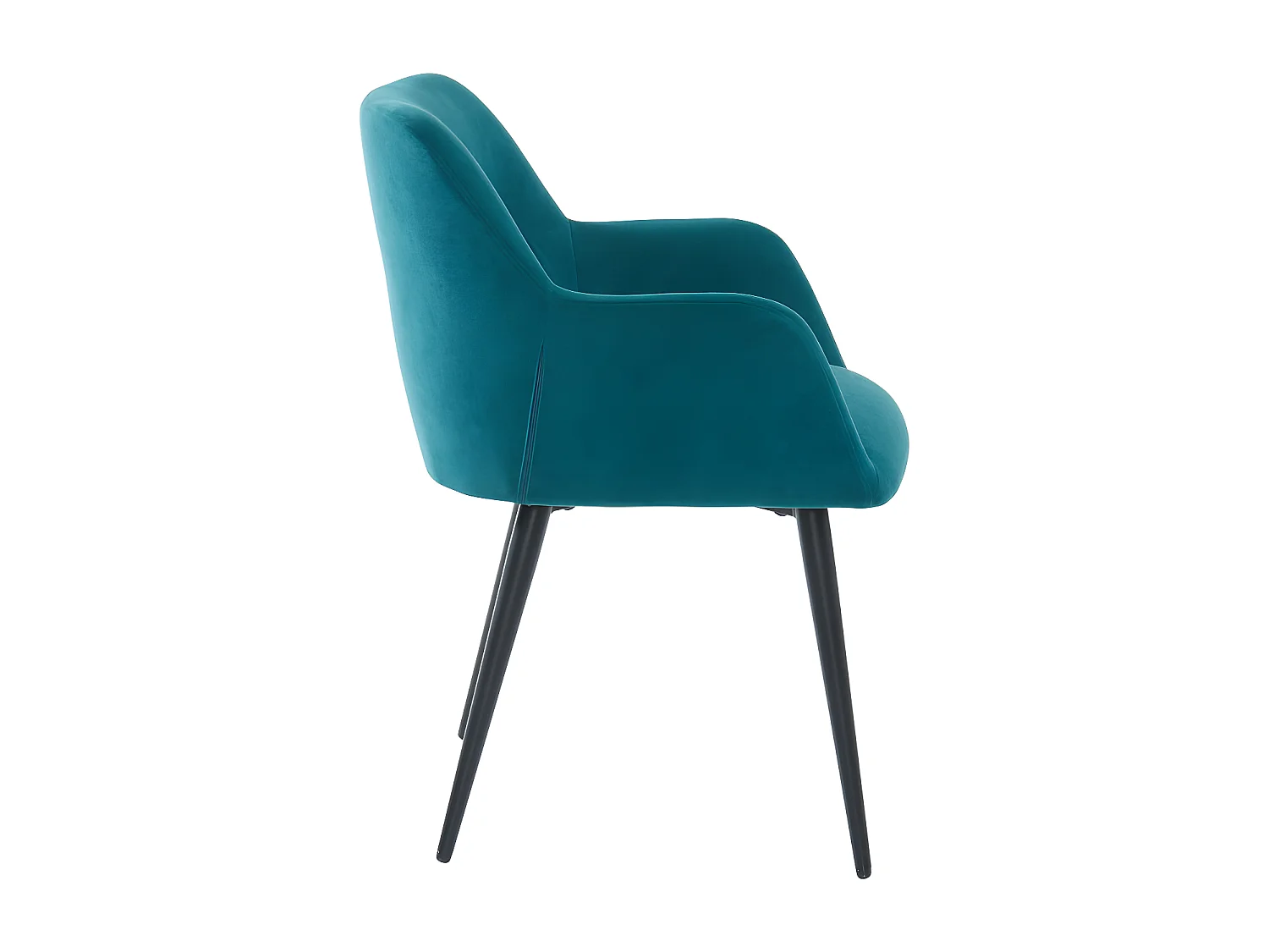 Set van 2 stoelen HEKA - Met armleuningen - Stof en metaal - Blauw