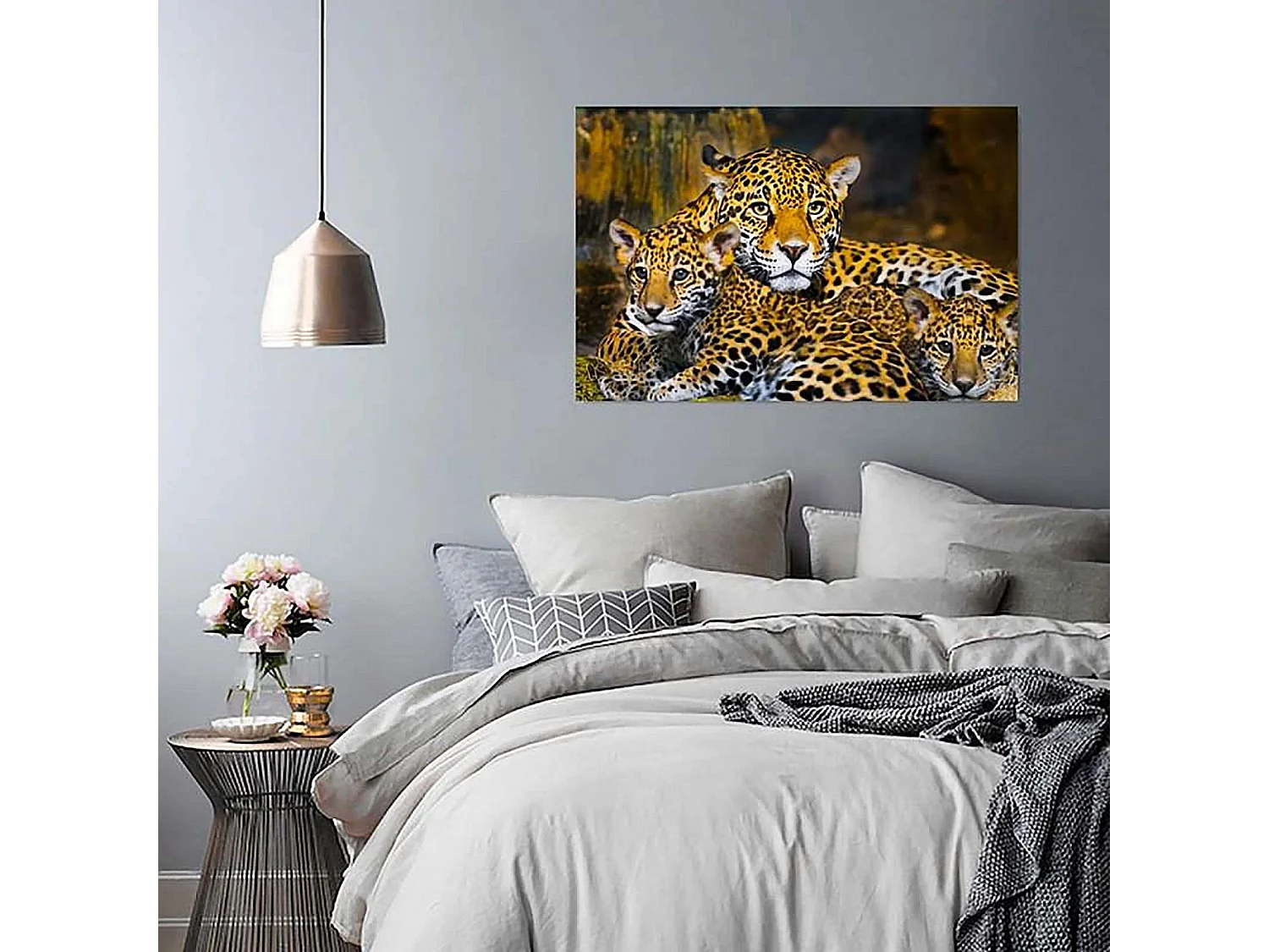 Tableau léopards de la famille - 40 x 30 cm