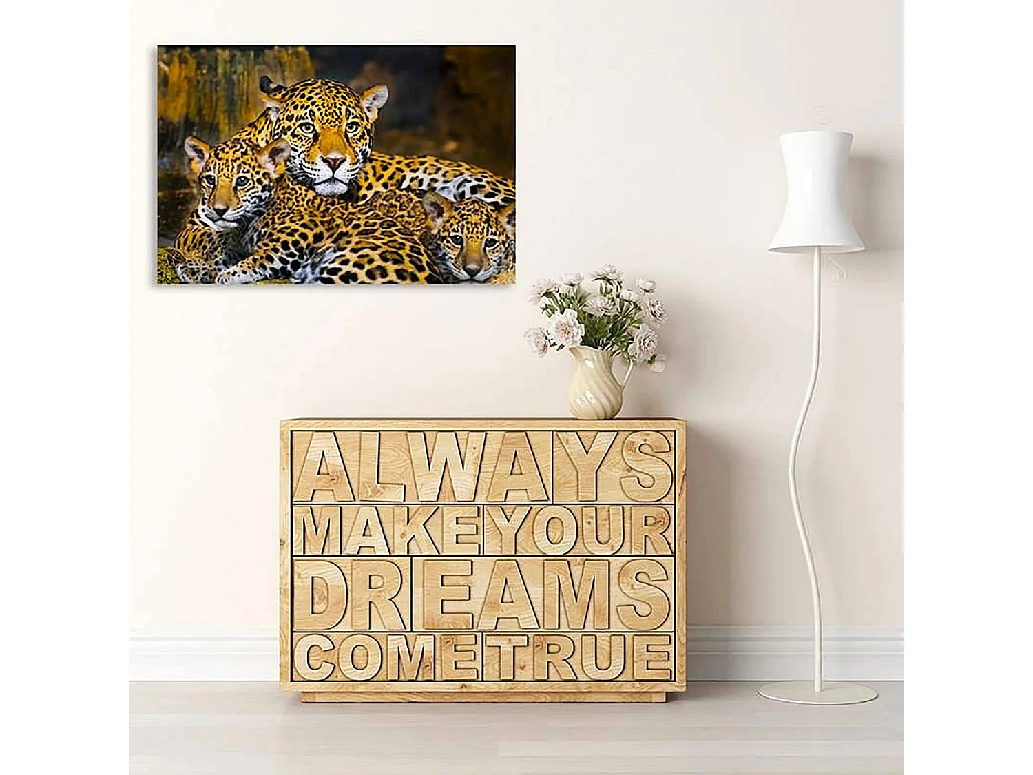 Tableau léopards de la famille - 40 x 30 cm