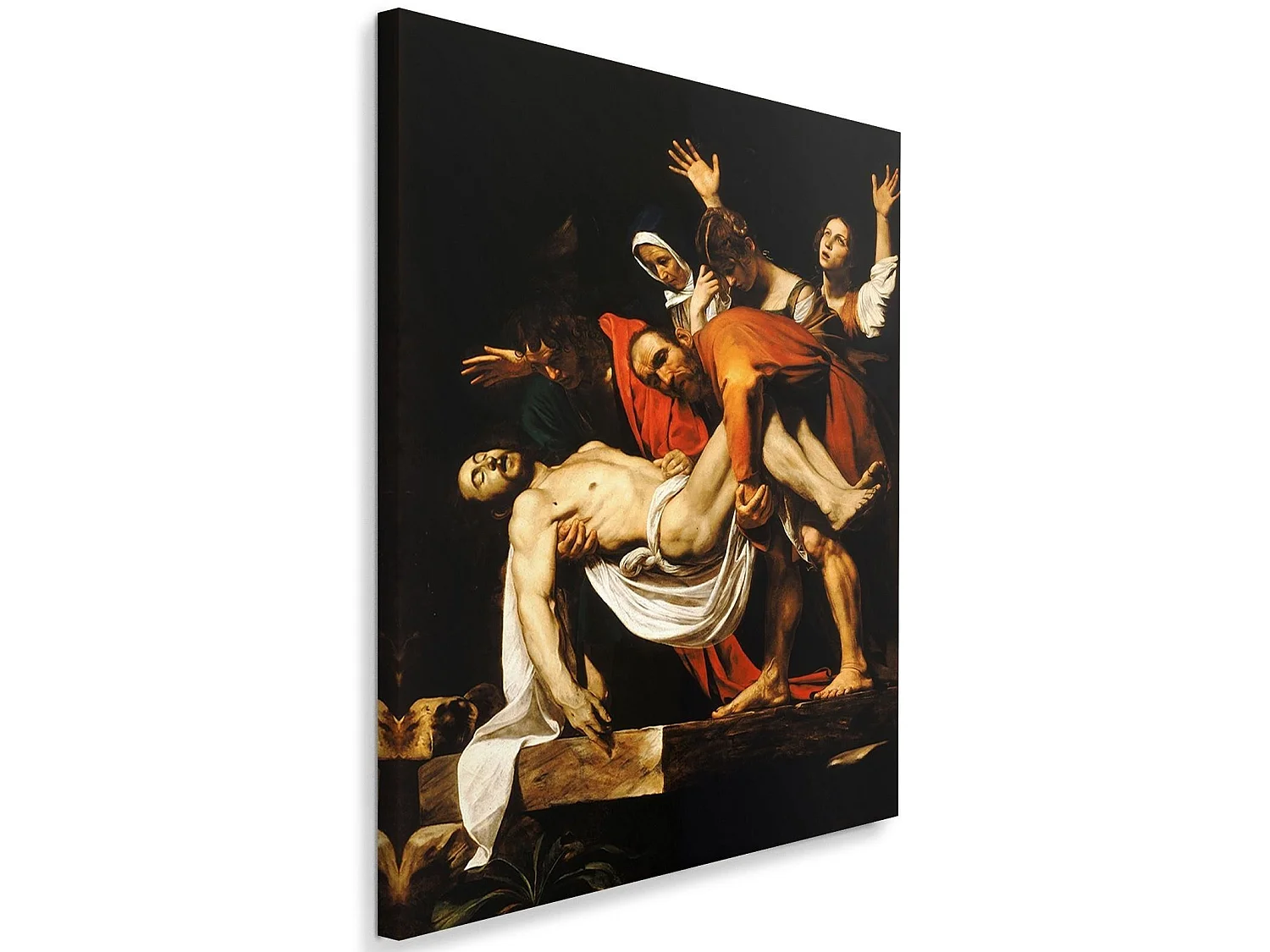 Tableau reproduction photo du caravage - descente de croix - 70 x 100 cm