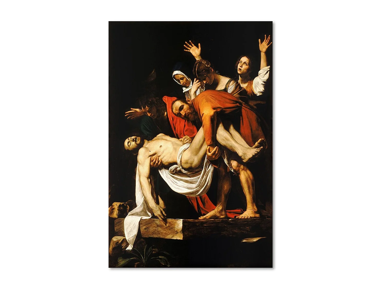 Tableau reproduction photo du caravage - descente de croix - 70 x 100 cm