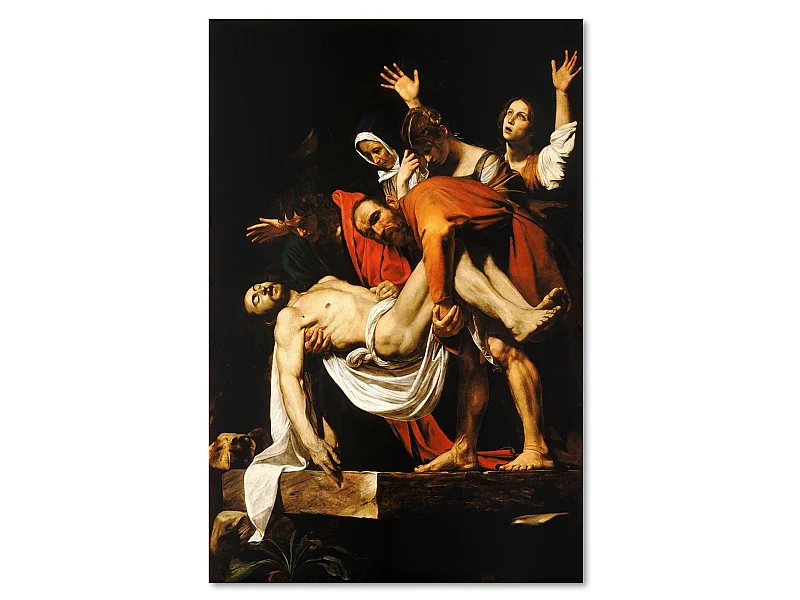 Tableau reproduction photo du caravage - descente de croix - 70 x 100 cm